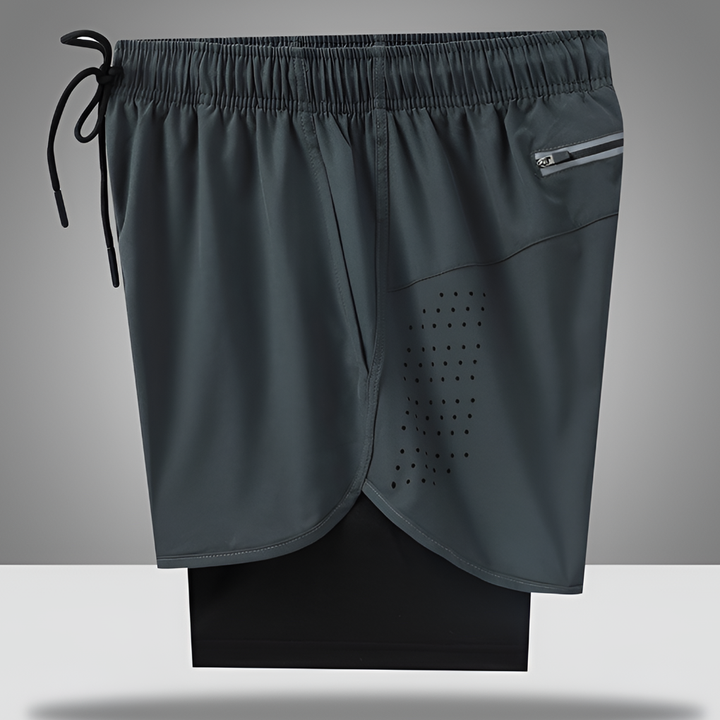 Sneldrogende hardloopshort voor heren met ritssluiting