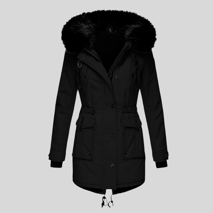 Winterjas met capuchon voor dames – functionele laag met zakken