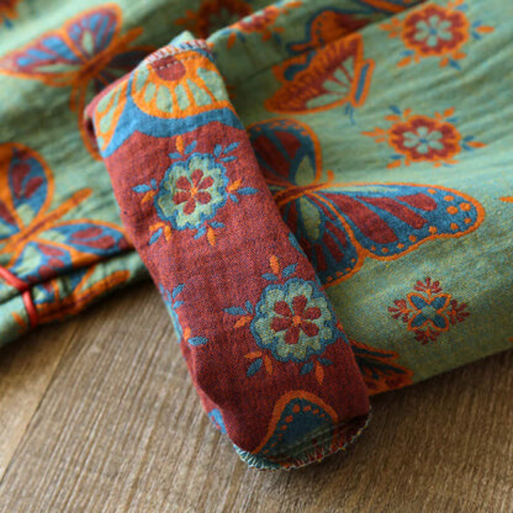 2-delige katoenen loungewear met vlinderprint