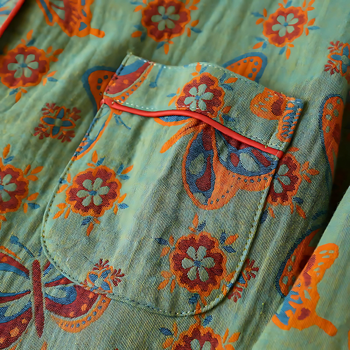 2-delige katoenen loungewear met vlinderprint