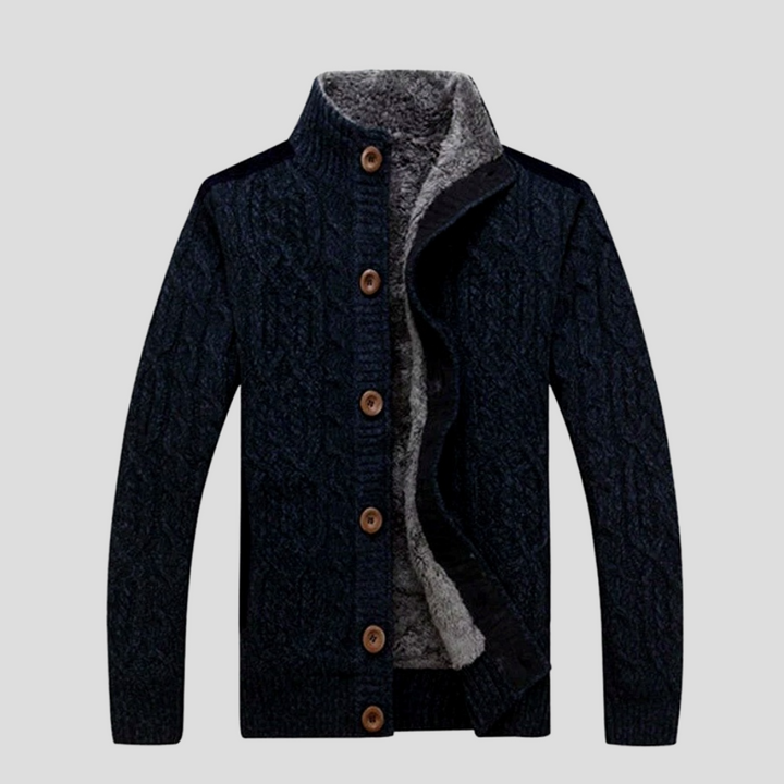 Gebreid herenjack – gevoerd met pluche voor extra warmte