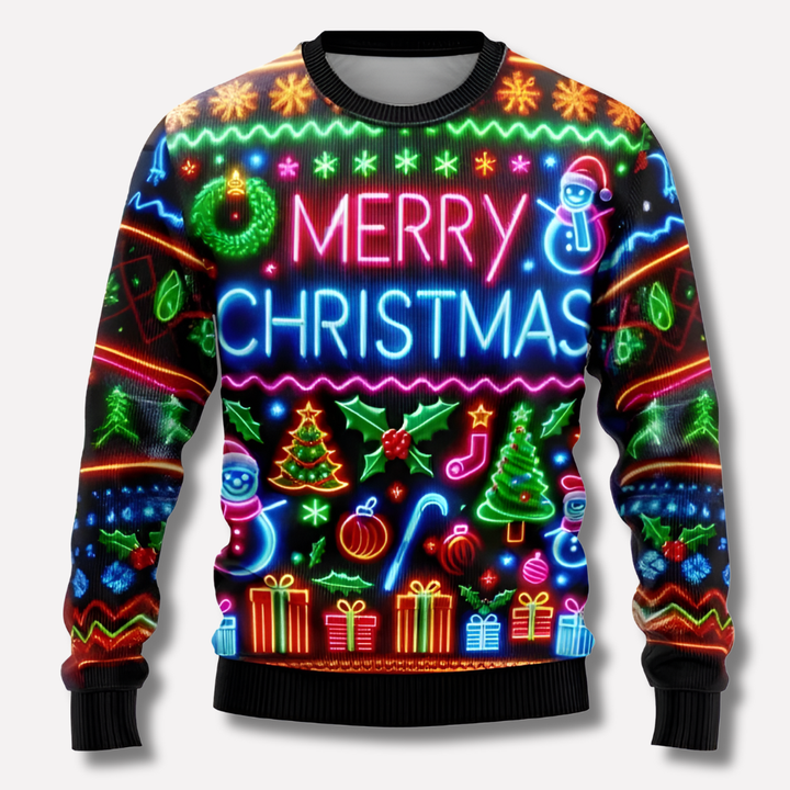 Unisex neon kersttrui