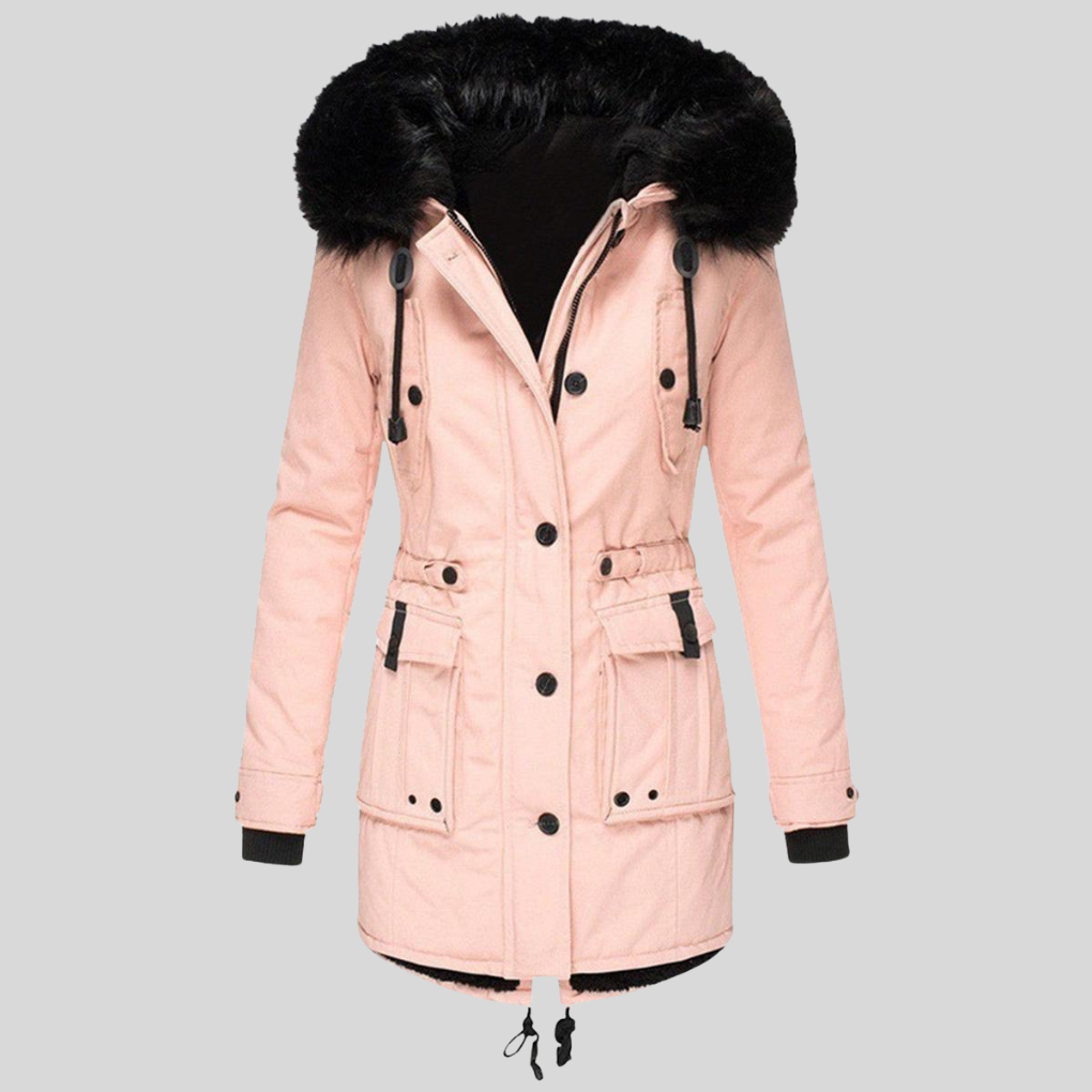 Winterjas met capuchon voor dames – functionele laag met zakken