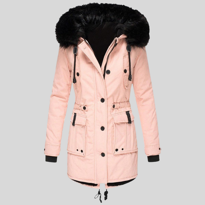 Winterjas met capuchon voor dames – functionele laag met zakken
