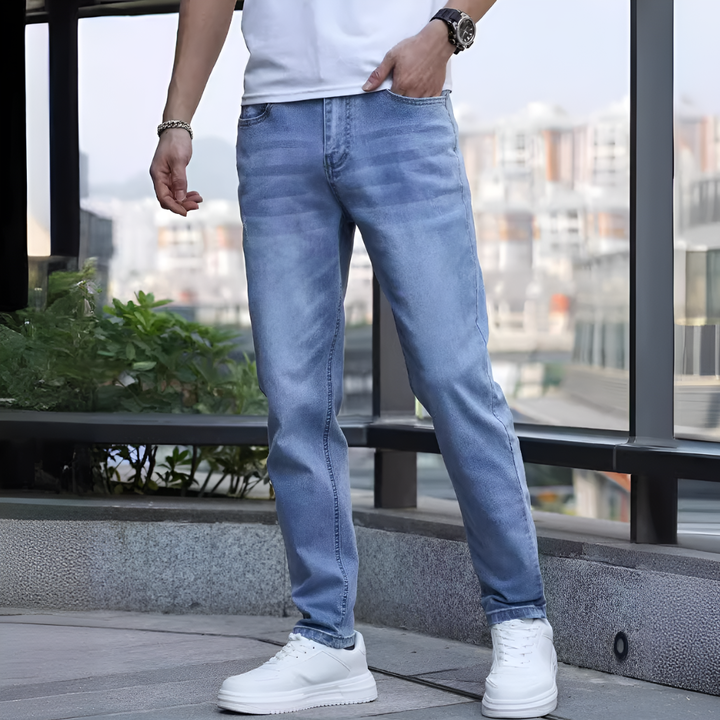 Effen gekleurde casual herenjeans
