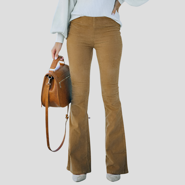 Dames Hoge Taille Vintage Corduroy Broek