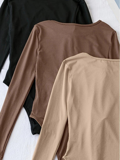 3-pack casual bodysuits met lange mouwen voor dames