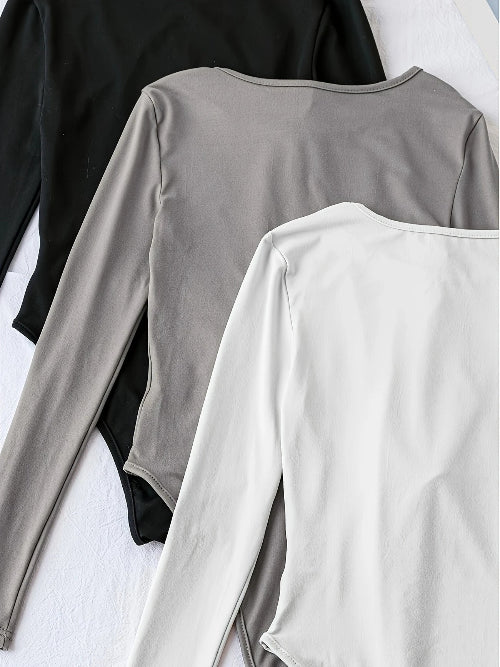 3-pack casual bodysuits met lange mouwen voor dames
