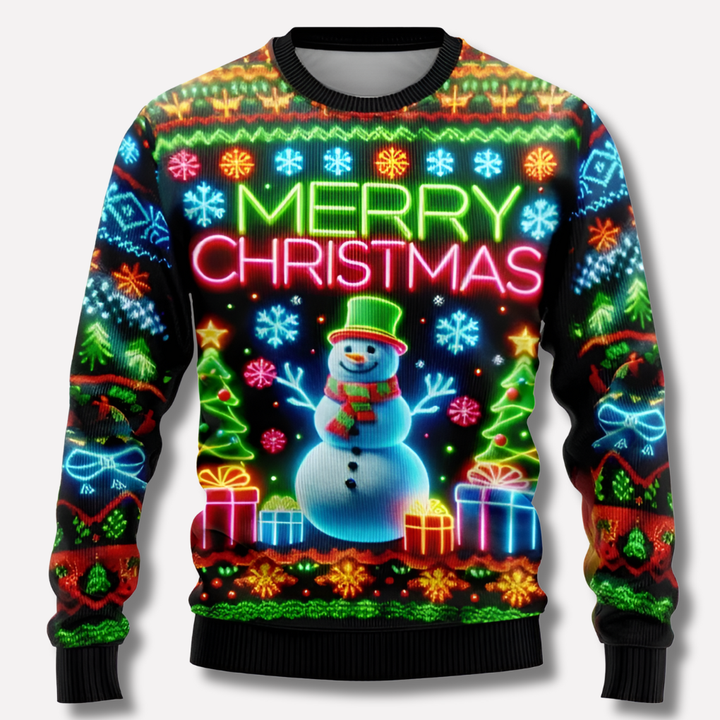 Unisex neon kersttrui
