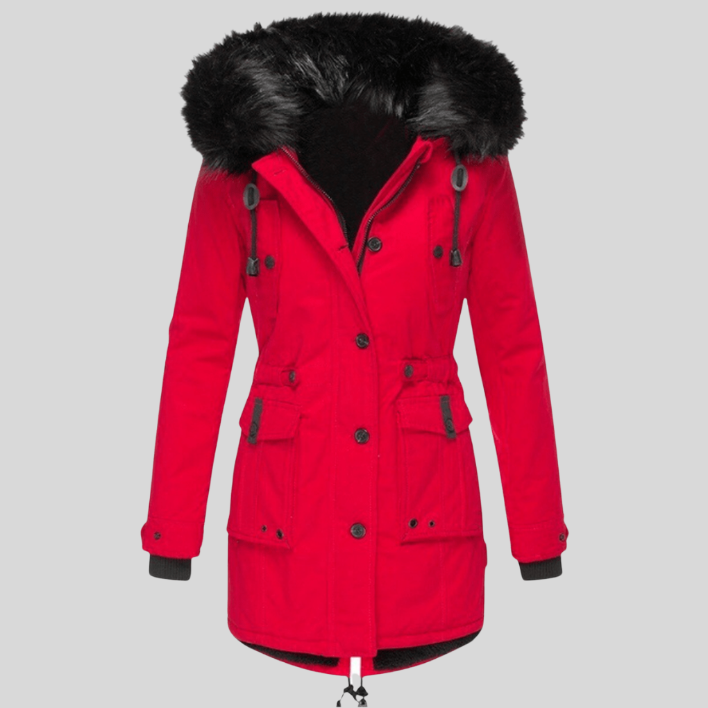 Winterjas met capuchon voor dames – functionele laag met zakken