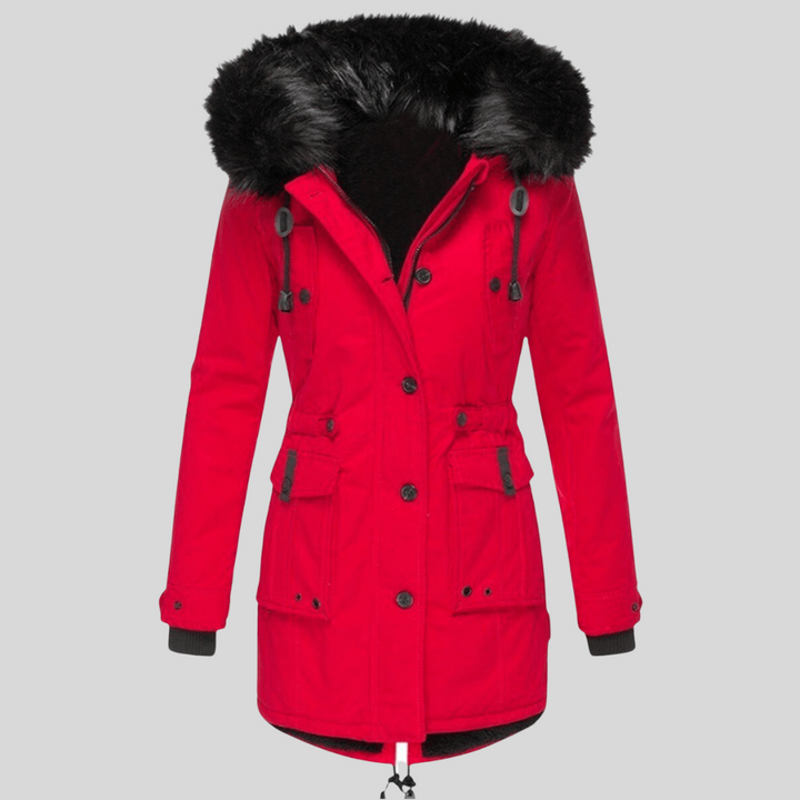 Winterjas met capuchon voor dames – functionele laag met zakken