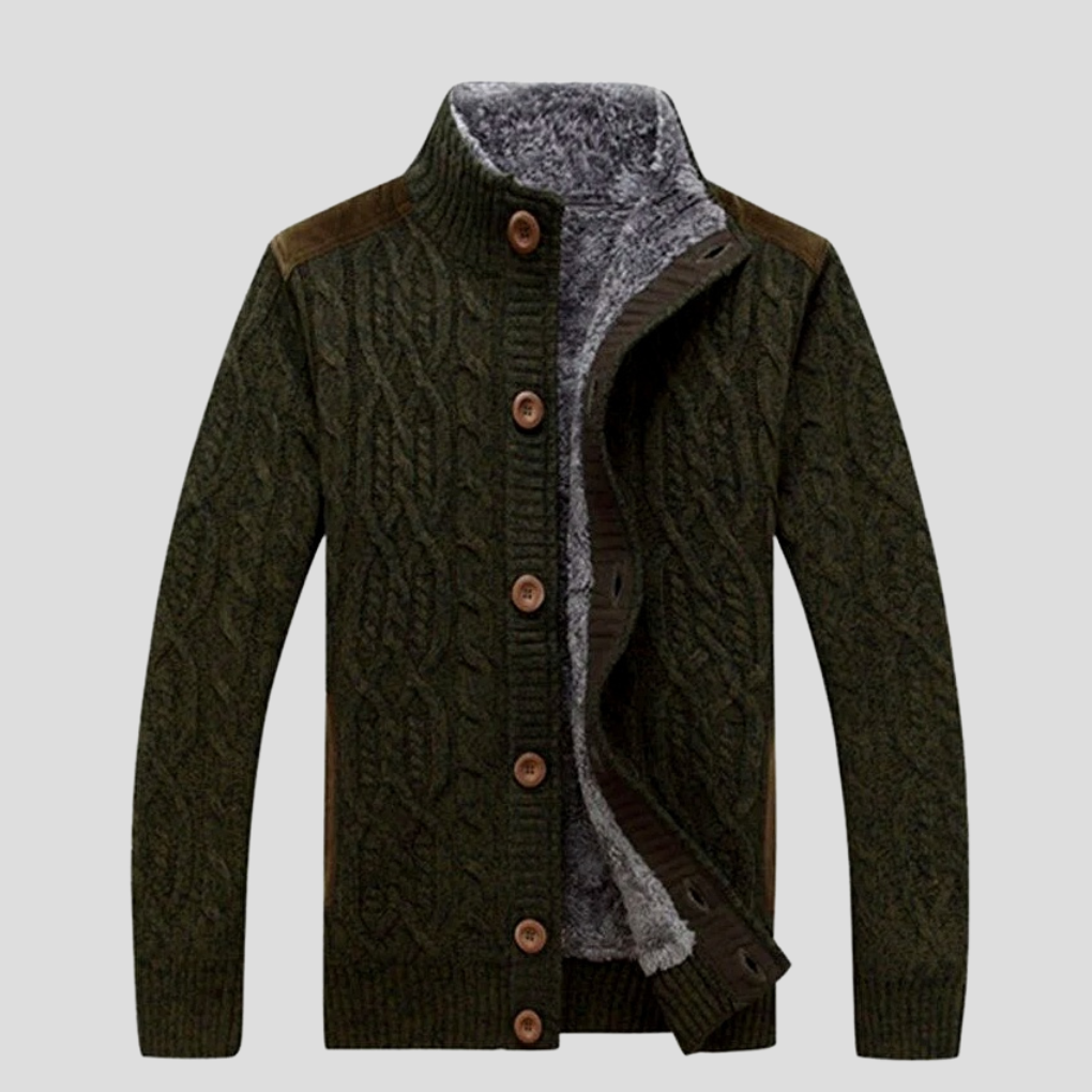 Gebreid herenjack – gevoerd met pluche voor extra warmte