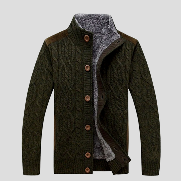Gebreid herenjack – gevoerd met pluche voor extra warmte