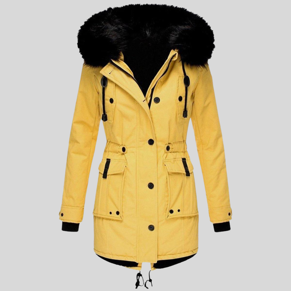 Winterjas met capuchon voor dames – functionele laag met zakken