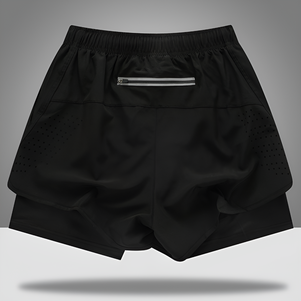 Sneldrogende hardloopshort voor heren met ritssluiting