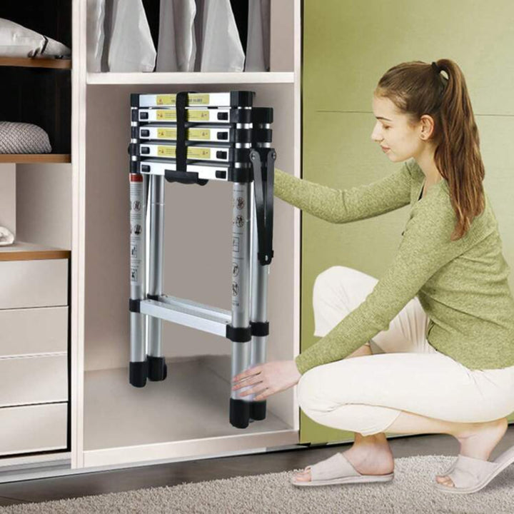 6FT+7FT aluminium telescopische ladder – veilig, draagbaar en verstelbaar