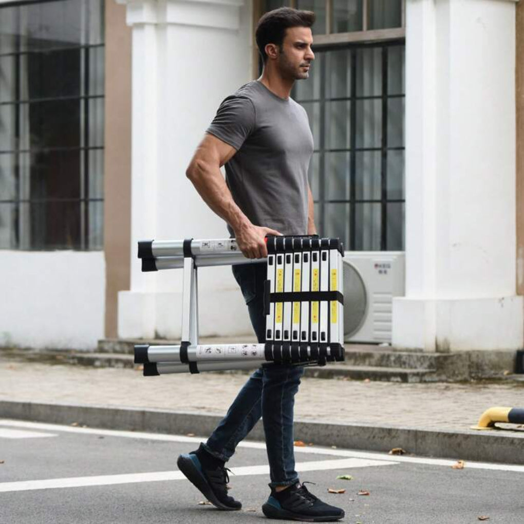 6FT+7FT aluminium telescopische ladder – veilig, draagbaar en verstelbaar