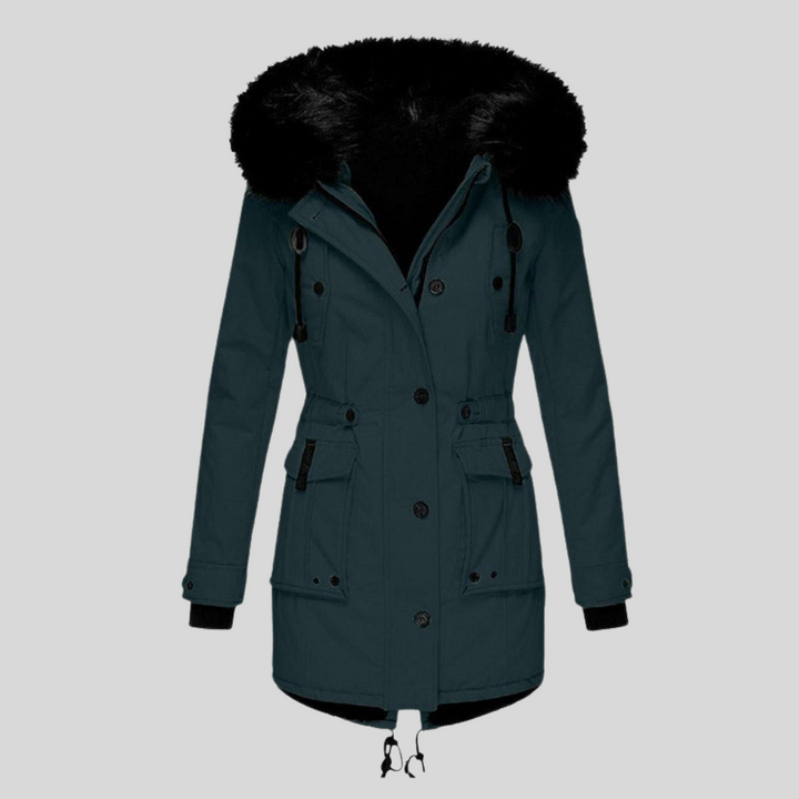 Winterjas met capuchon voor dames – functionele laag met zakken