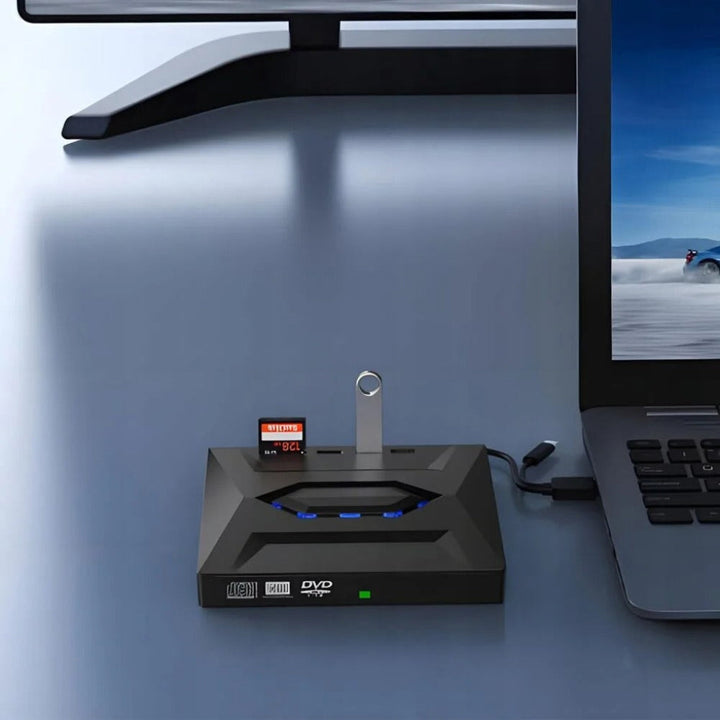 7-in-1 externe dvd-speler en cd/dvd-rw-brander