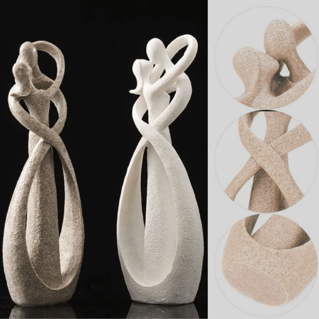 Abstract beeldhouwwerk van tijdloze liefde