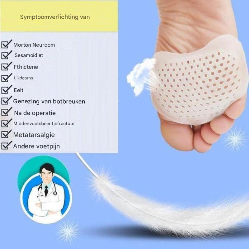 Ademende gel middenvoetsbeenpads set van 2