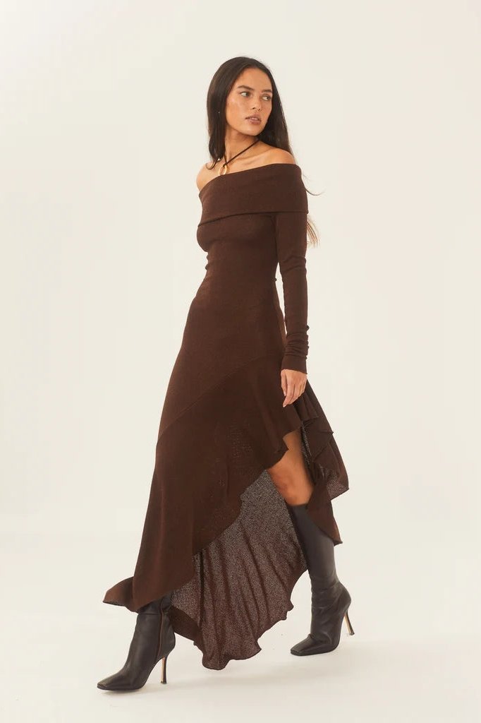 Asymmetrische Off-Shoulder Jurk