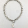 Barokke zoetwaterparelketting met gouden en zilveren ketting