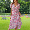 Bloemenprint Jurk met Pofmouwen
