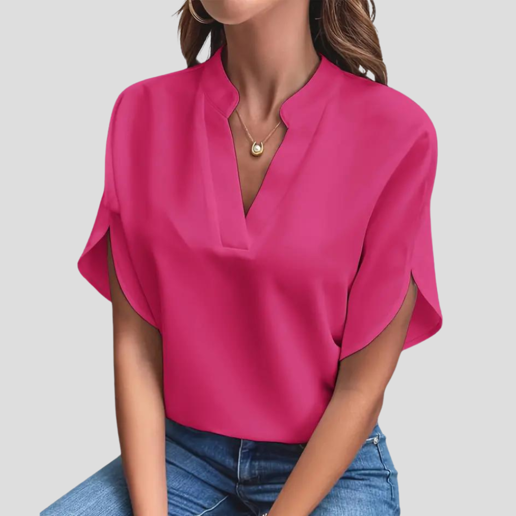 Blouse met korte mouwen van lichtgewicht, ademend materiaal