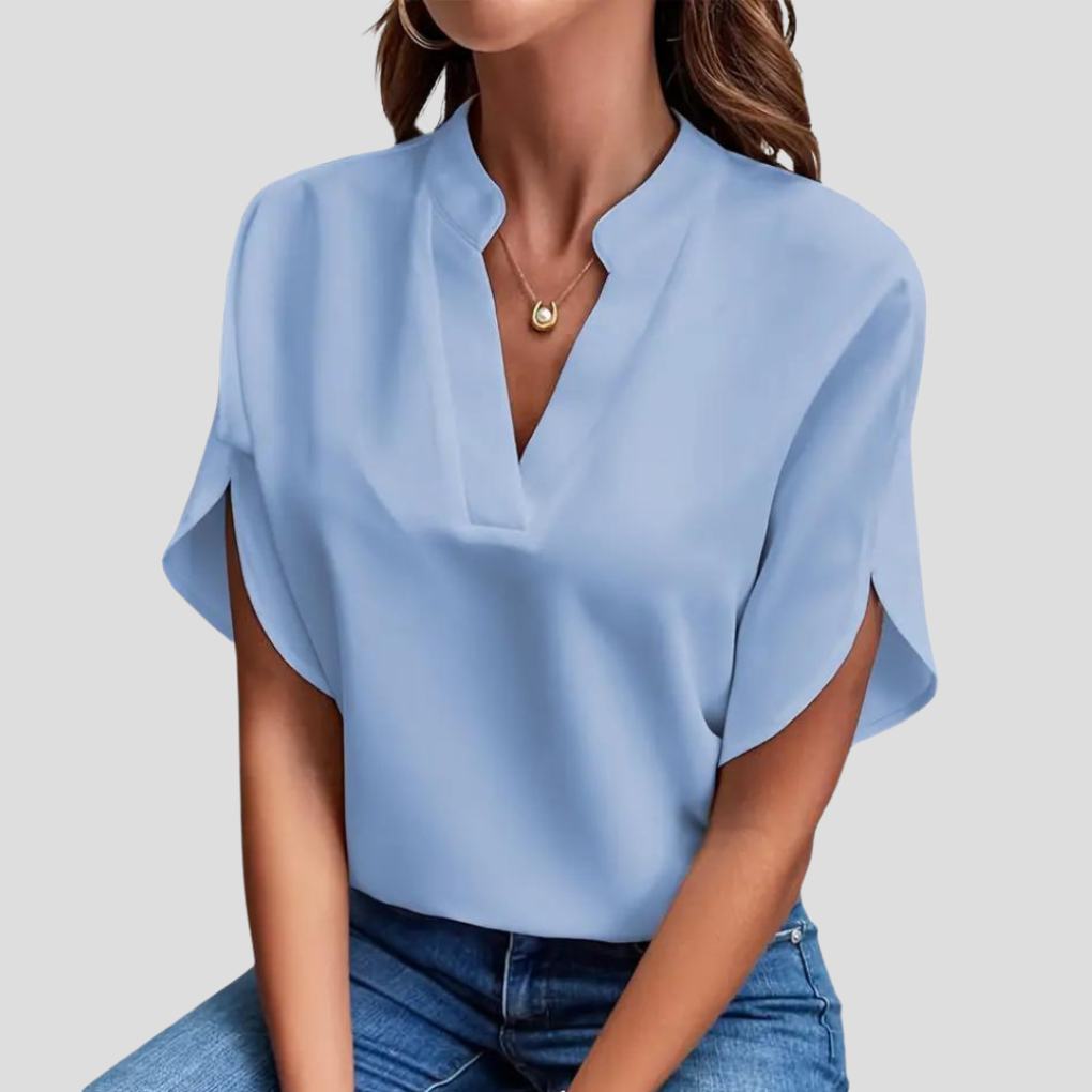Blouse met korte mouwen van lichtgewicht, ademend materiaal
