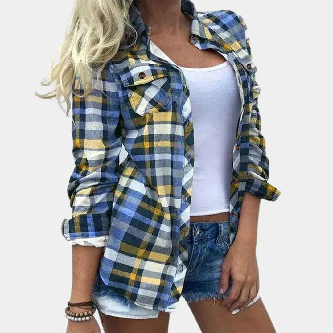 Damesblouse met Tijdloos Ruitontwerp en Vrouwelijke Touch