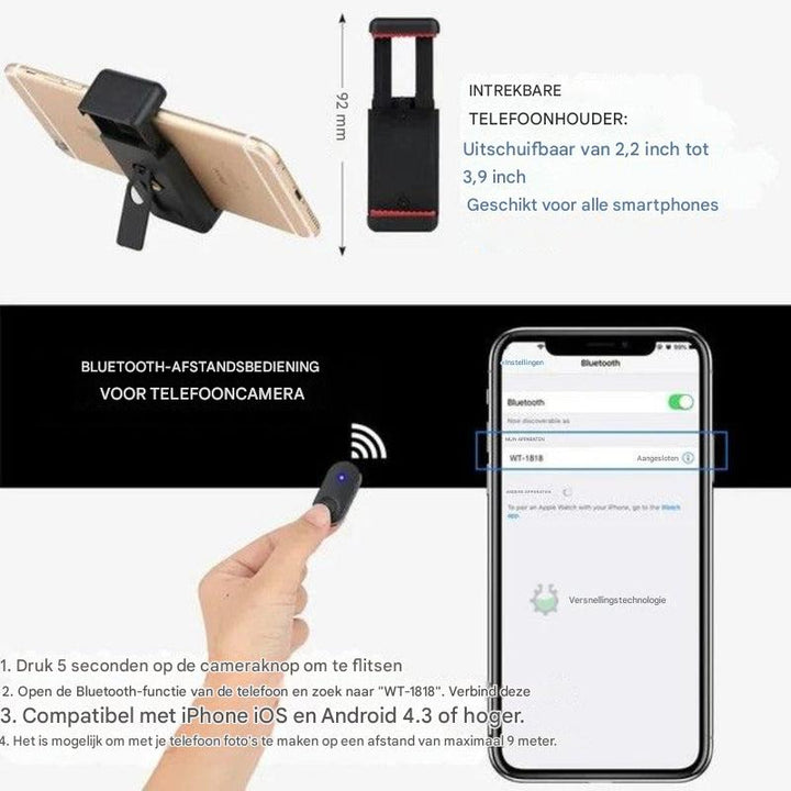 Bluetooth selfie-statief