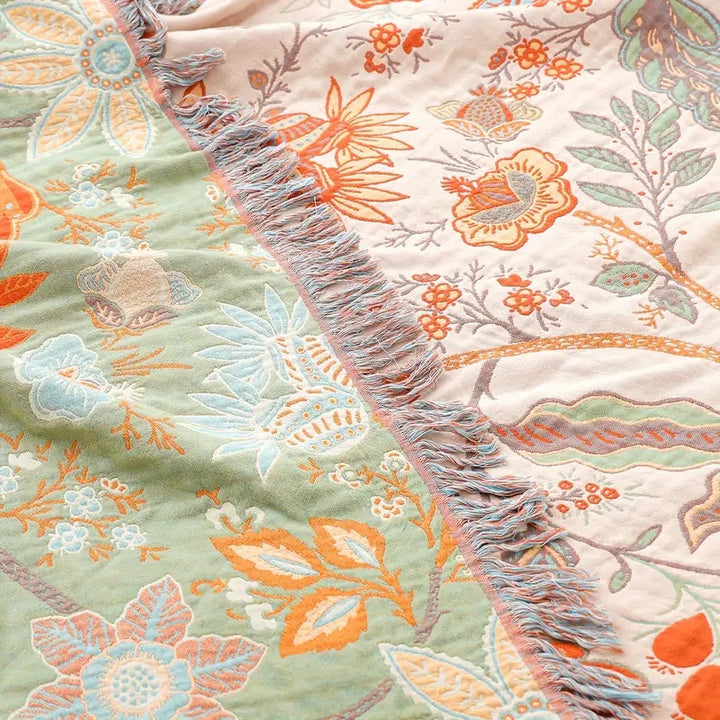 Bohol Rustic – Bloemen Boho Deken voor Gezellig Comfort en Stijlvol Leven