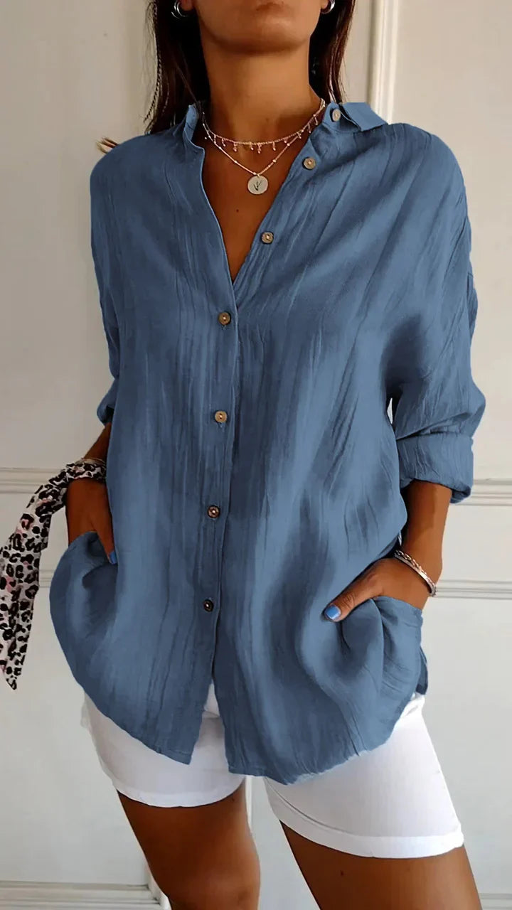 Casual overhemd met knoopjes voor dames