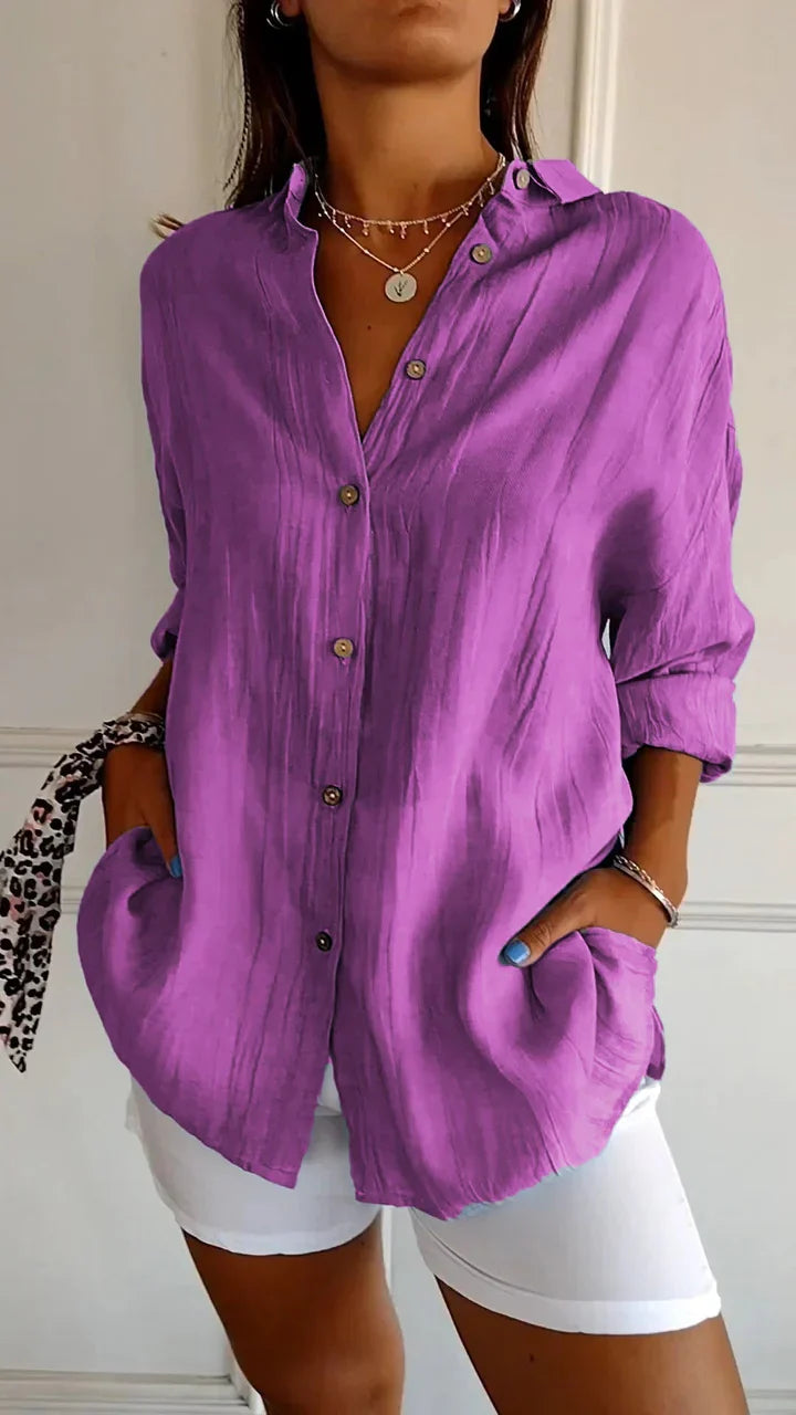 Casual overhemd met knoopjes voor dames