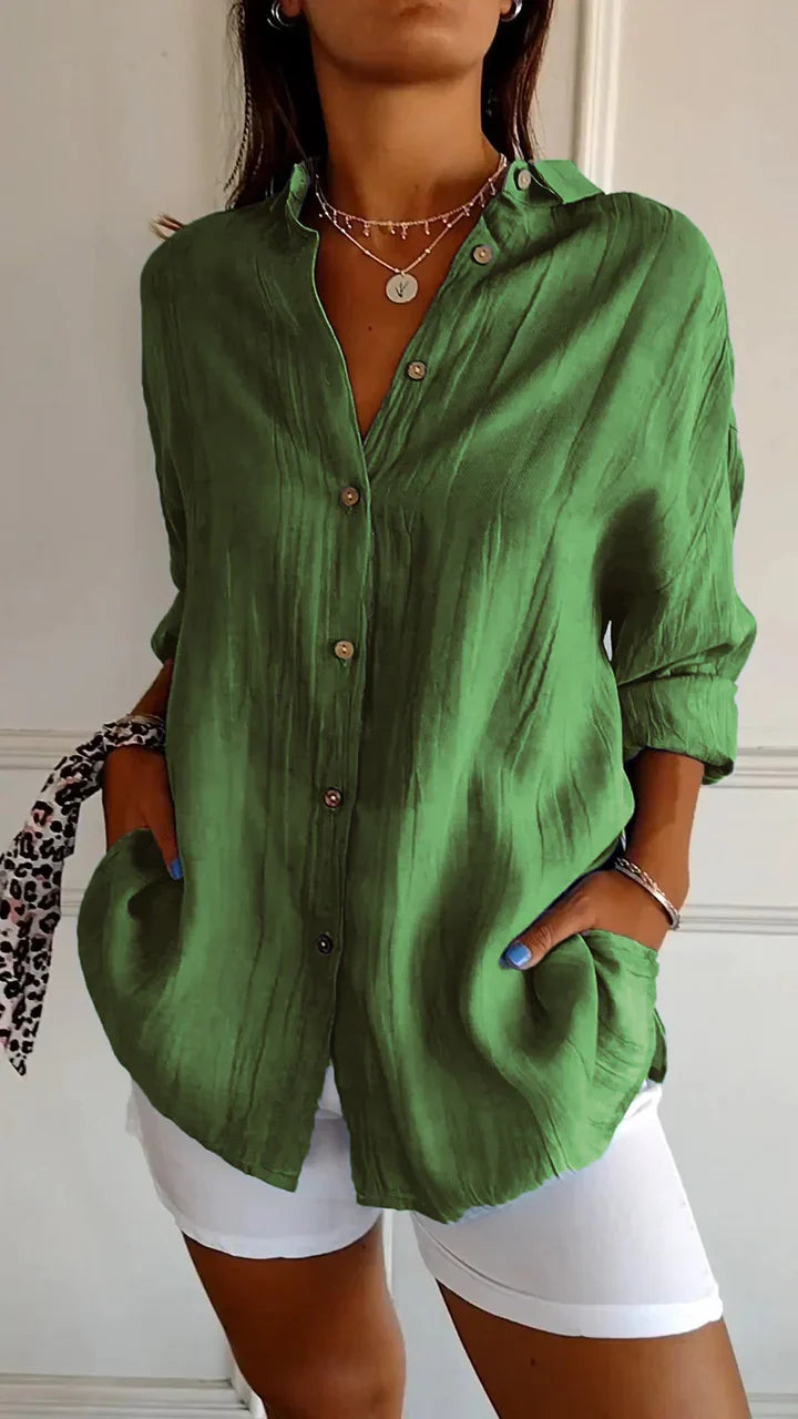 Casual overhemd met knoopjes voor dames