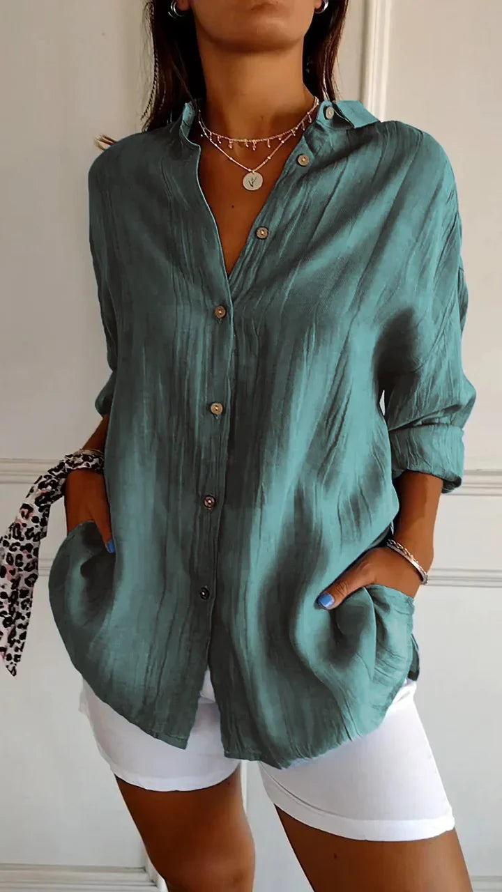 Casual overhemd met knoopjes voor dames