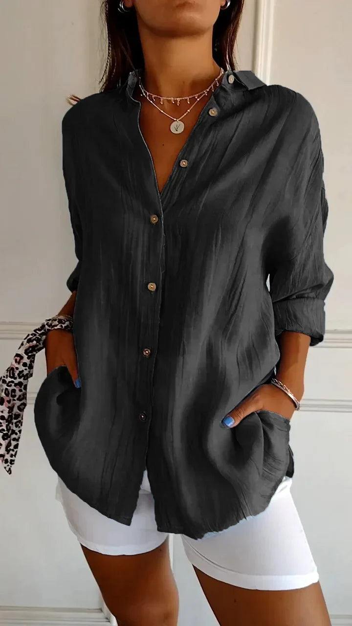 Casual overhemd met knoopjes voor dames