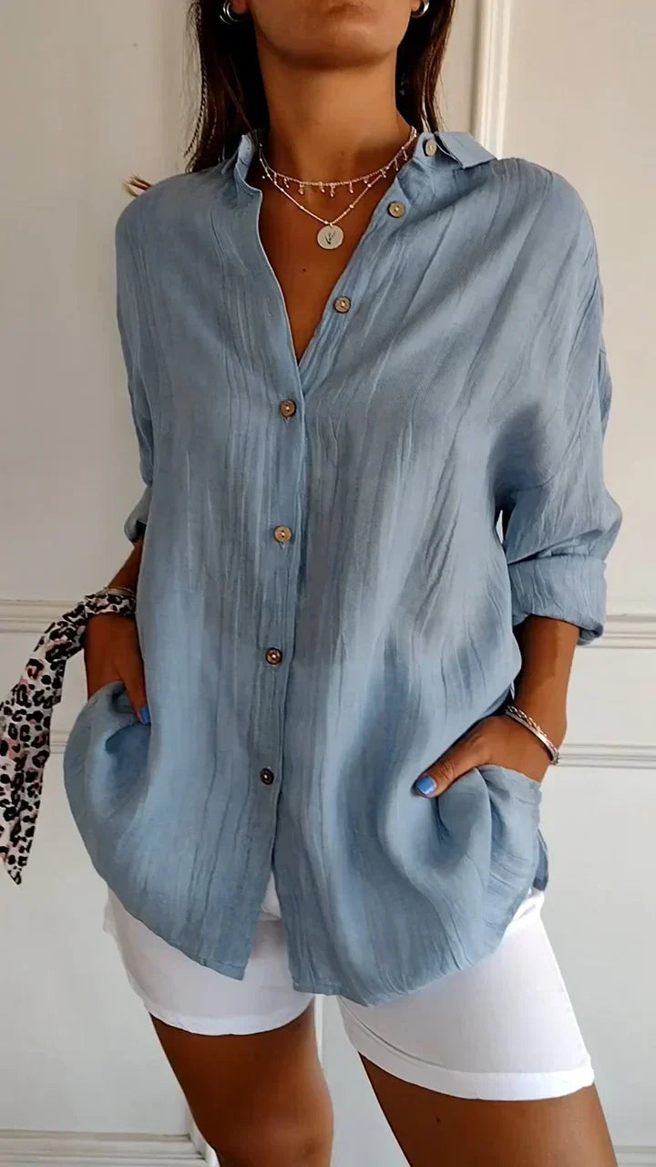 Casual overhemd met knoopjes voor dames