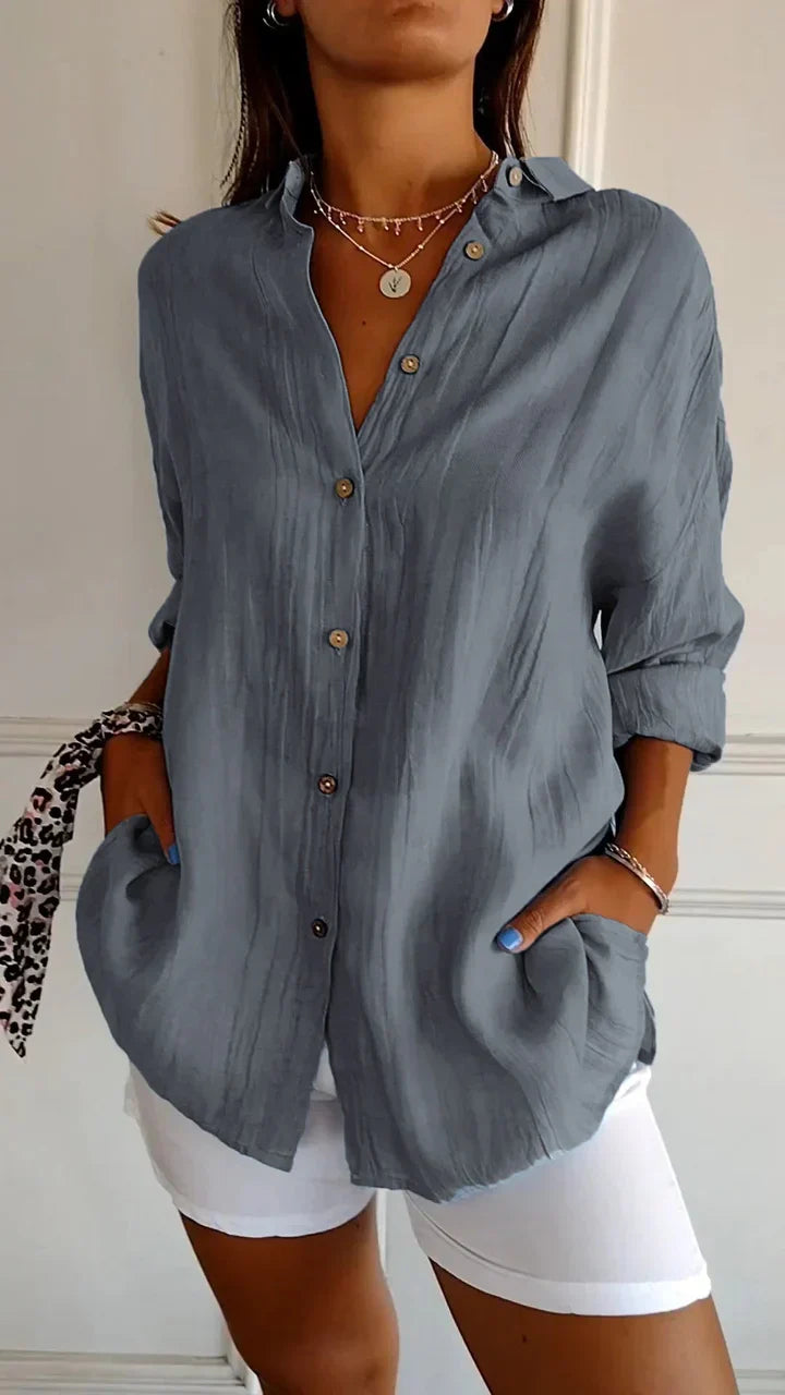 Casual overhemd met knoopjes voor dames
