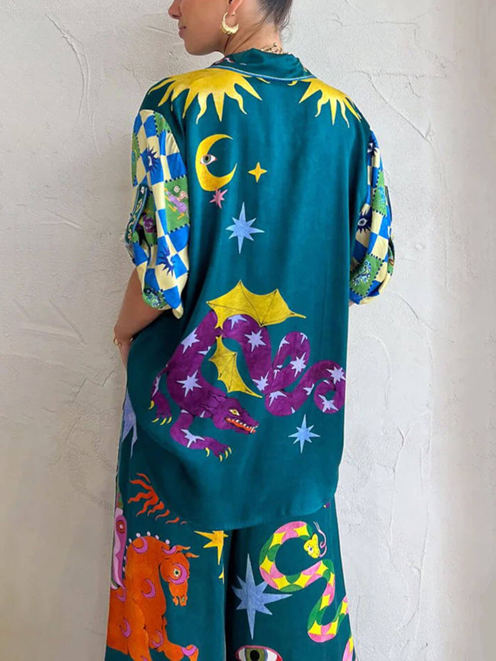 Co-Ord Set met Zonnestelsel Print