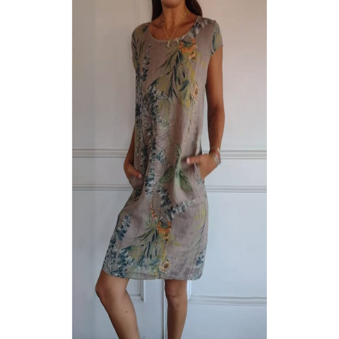 Comfortabele jurk met ronde hals