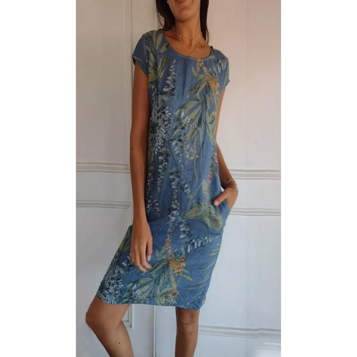 Comfortabele jurk met ronde hals