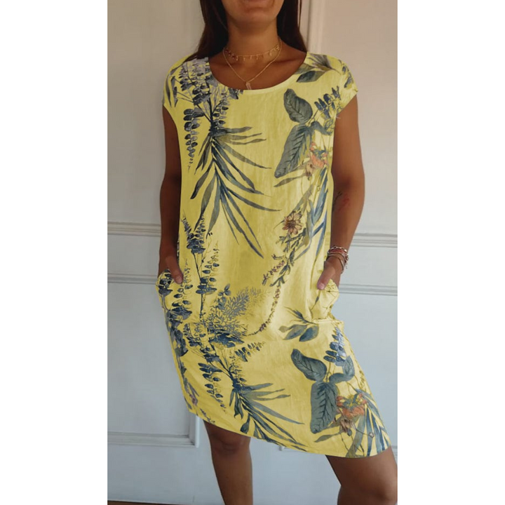 Comfortabele jurk met ronde hals