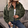 Corduroy cropped jasje met knopen