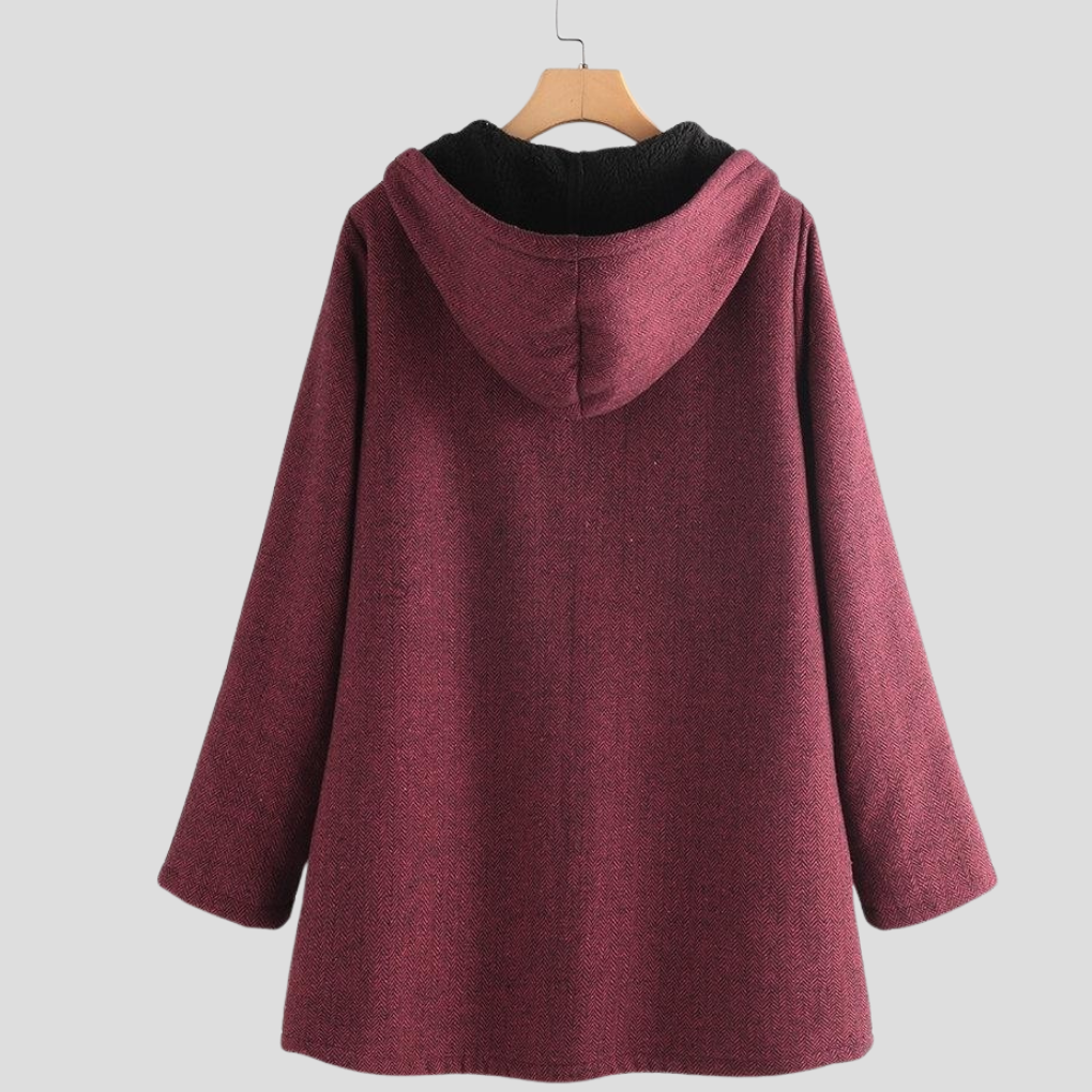 Dames "Solid Fleece Hooded Coat"