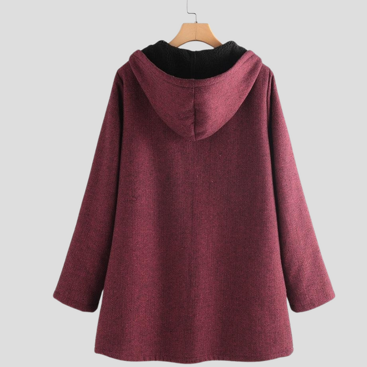 Dames "Solid Fleece Hooded Coat"