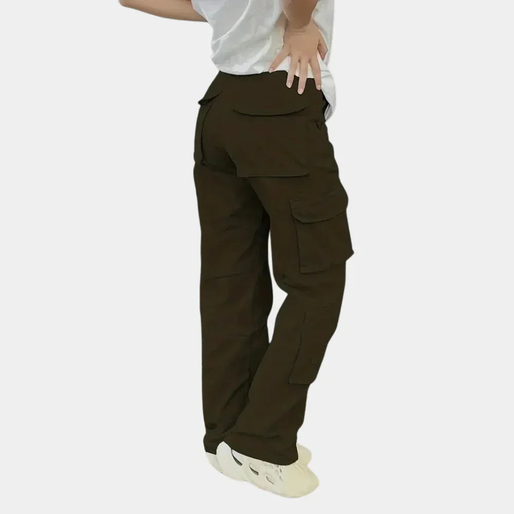 Dames cargobroek met hoge taille