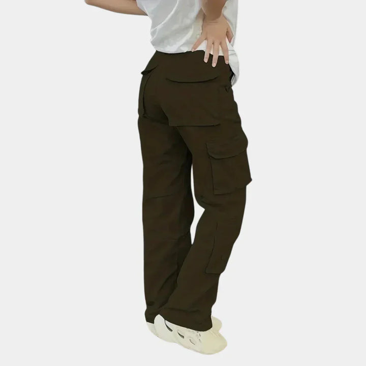 Dames cargobroek met hoge taille