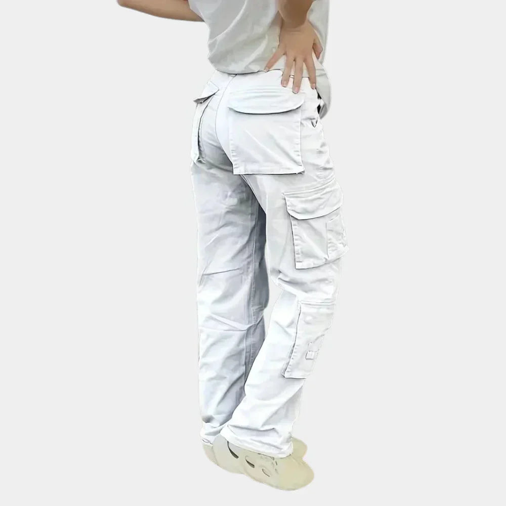 Dames cargobroek met hoge taille